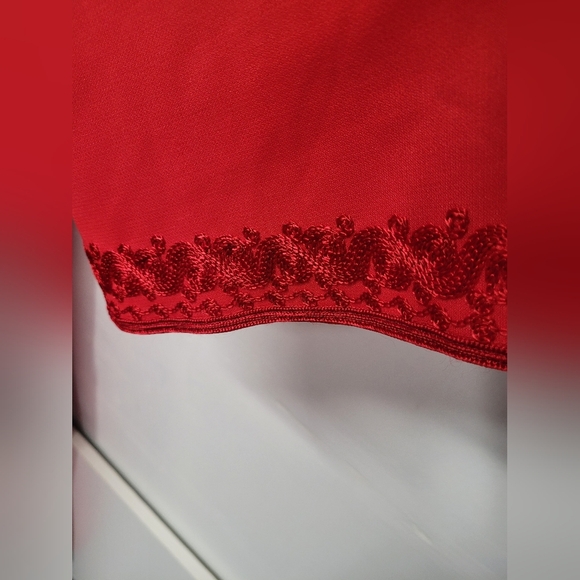 Beautiful Kimono Style Red Dress Full Length L - Picture 3 of 7